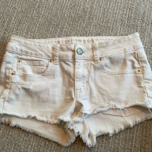 White stretch shorts